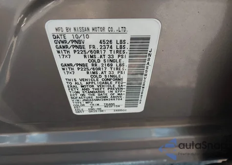 2011 Nissan Rogue Sv из США, поврежденный, VIN JN8AS5MV2BW269784